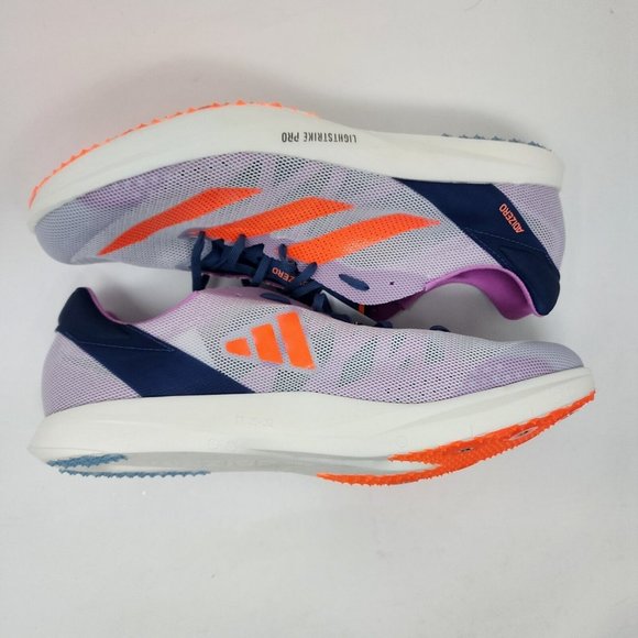 Adidas Track & Field Shoes Mens 11 Purple Adizero Avanti TYO 3 Stripes Mesh - Picture 4 of 8